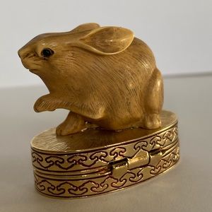 VINTAGE ESTEE LAUDER CINNABAR SOLID PERFUME IVORY IMPERIAL RABBIT